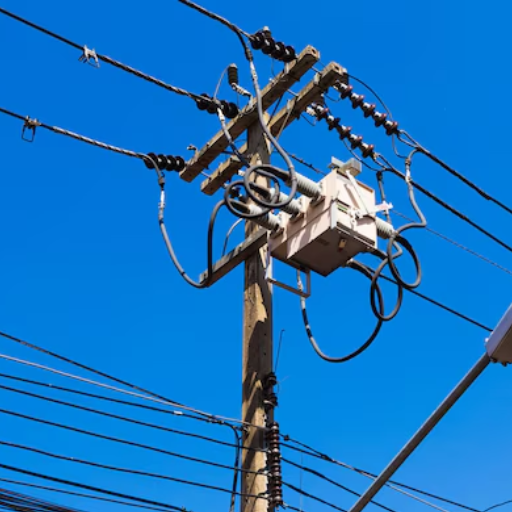 How do pole transformers fit into the larger power grid