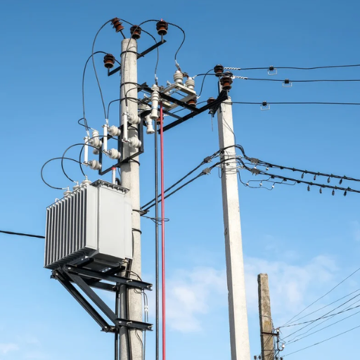 What is a pole-mounted transformer and how does it work